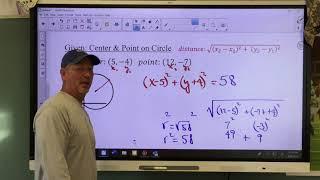 Writing Equations of Circles using given information