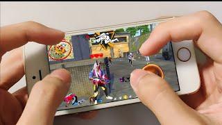 Iphone 6 Free Fire 3 finger Gameplay test full max settings HUD+DPI+ MACRO 1 old testing black color