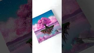 Tree Island🩷 #painting #acrylicpainting #relaxing #아크릴화