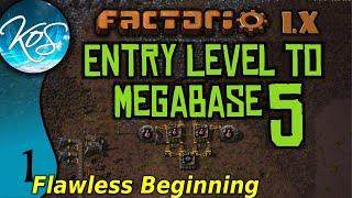 Factorio 1.X Entry Level to Megabase 5 - 1 - FLAWLESS BEGINNING - Guide, Tutorial