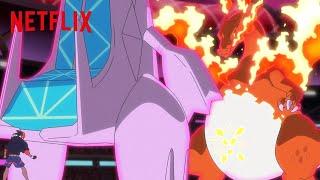 Gigantamax Duraludon vs Gigantamax Charizard | Pokémon Journeys: The Series | Netflix After School