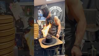 Bespoke aged and worn western Hat for Galaa from the Band The HU #handmade #hatmaker #bladehats