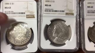 Crackout PCGS vs NGC coin grading - Morgan silver dollars, 1889-CC
