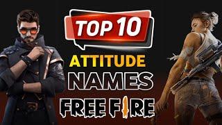 Top 10 Attitude Names for Free Fire | Top 10 Unique Names For FREE FIRE 2024 | Top Best GAME NAME