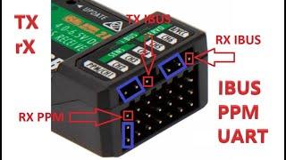 How to SETUP FlySky FS-iA6B with flight controller FC. Protocol IBUS y PPM. Telemetry. TX RX UART