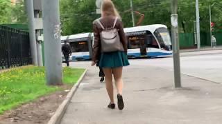 Pretty Ladies wearing pantyhose on Moscow streets