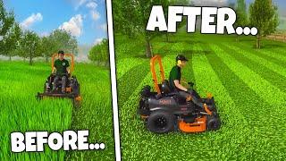 Spending COUNTLESS HOURS striping lawns in Lawn Mowing Simulator (Satisfying)