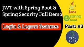 JWT Authentication & Authorization, login & logout with Spring boot  | Spring Security full demo #3