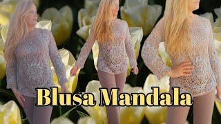 Impresionante!! Blusa Mandala Tejida a Crochet con 4 Rectángulos  SÚPER FÁCIL , TODAS LAS TALLAS 