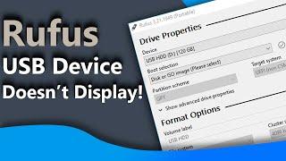 How to Fix Rufus Doesn't Display Any External Hard Drive Devices