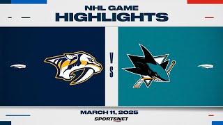 NHL Highlights | Predators vs. Sharks - March 11, 2025