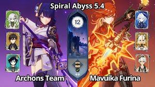 C0 Archons Team & C0 Mavuika Furina - Spiral Abyss Floor 12 Genshin Impact 5.4