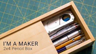 2x4 Pencil Box with Sliding lid