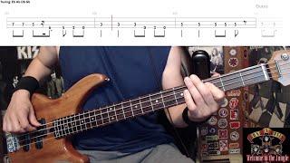 Welcome To The Jungle by Guns N' Roses - Bass Cover with Tabs Play-Along