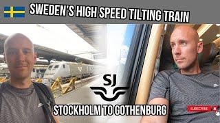 Sweden's excellent high speed train... standard class on the X2000 from Stockholm to Gothenburg