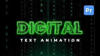 Digital Encoding Text Animation in Premiere Pro