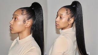 How to Long Sleek Pony on Natural Hair w/Kayes Fab Hair