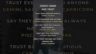 Zodiac Signs and Trust #astrology #zodiac