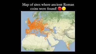 Map of sites where ancient Roman coins were found! #geography #history #map #rome #youtubeshorts