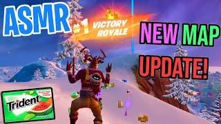 ASMR Gaming  Fortnite New Map Update! Relaxing Gum Chewing  Controller Sounds + Whispering 