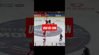 USA vs. Canada Hockey Brawl: Anthem Booed, 3 Fights in 9 Seconds!  #short