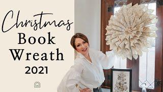 Old Book Pages Christmas Wreath 2021 | Christmas Decorations DIY