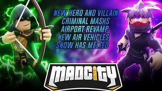 MAD CITY NEW HERO+VILLAIN UPDATE! Part 1/2 Mad City (ROBLOX)