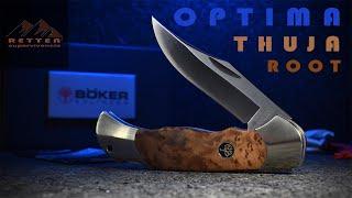 Best Boker Folding Knife Thuja Root New Logo - Hunting Fishing Camping and Adventure - Retten