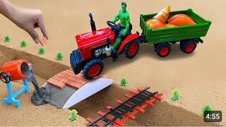 diy mini tractor making mini concrete bridge and underground home pipe | ScienceProject.IMRANCREATOr