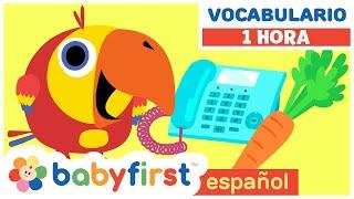 Nuevas Palabras | Vocabulario para Niños | Huevos Surpresas con Larry | 1 Hora | BabyFirst Español