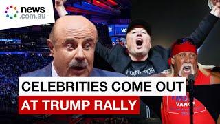 Hulk Hogan, Elon Musk, and Dr. Phil at MSG Trump Rally