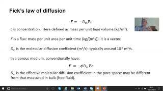 Molecular diffusion and Fick's law