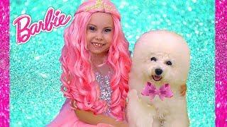 Alice how Barbie Doll Plays with puppy