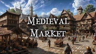 Life in a Medieval Market Square Beneath Majestic Castles | Relaxing Medieval Ambient Celtic Music