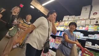 Asian MILFs shocked by BWC bulge, daughters follow me to see it again