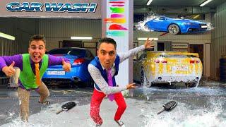 Mr. Joker & Mr. Joe on Dirty Opel in Car Wash VS Car Service Kids Video