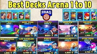 Best Decks From Arena 1 to Arena 10 In Frag Pro Shooter !