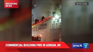 Large fire breaks out in downtown Adrian on Saturday