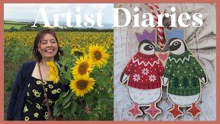 Let's catch up  Artist Diariespicking sunflowers & mini shop update