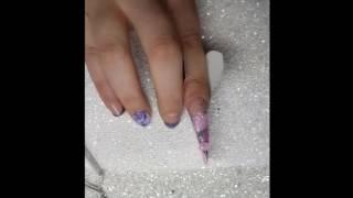  Pretty in Pink Acrylic Nail Art - Crushed Shell  