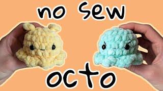 Easy No-Sew Octopus! Amigurumi Crochet For Beginners! (almost no-sew dumbo octo plushie keychain)