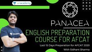 PANACEA - English Preparation Course for AFCAT | English For AFCAT 2020 | English by Sidhant Sharma