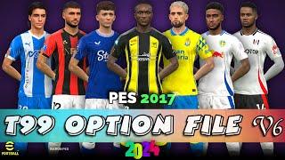 PES 2017 T99 PATCH V16.1 OPTION FILE FOR SEASON 2025 V6