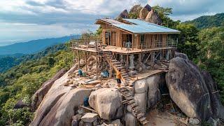 30 Days Alone: Girl Builds a Dream Wooden House in the Hills ( Part 1 )