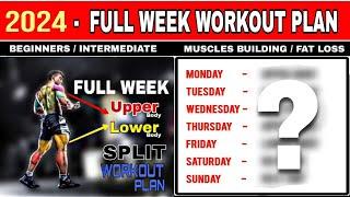 Full Week Gym Workout Plan | 2024 | Upper Lower Split Workout Plan | @BuddyFitnessHindi