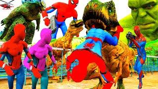 Khủng Long Bạo Chúa Đại Chiến Siêu Nhân Nhện Đỏ, Hulk Spiderman Dinosaur VS Siêu Nhân Khủng Long