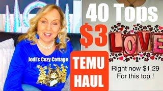 TEMU HAUL TIME #7  40 Temu Tops for $3 Val  #temufinds #shopwithme #temu
