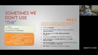 B1 Intermediate | Sometimes we don't use "The" (Rules) | Mr. Pérez