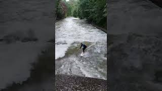 Riding the waves in Munich during rain