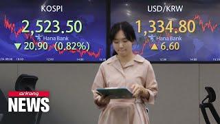 S. Korean currency continues to weaken, closes at USD/KRW 1,334.8 on Monday